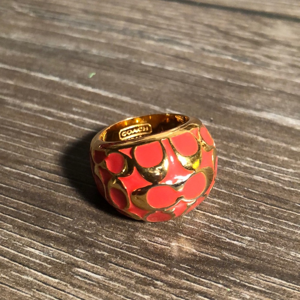 Coach poppy enamel ring